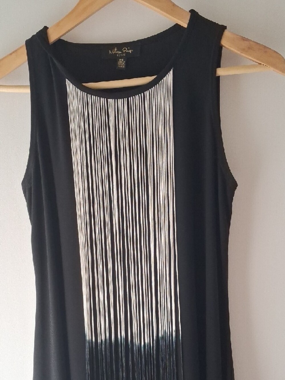 Black Sleeveless Fringe-Front Women's Top - Picture 4 of 4